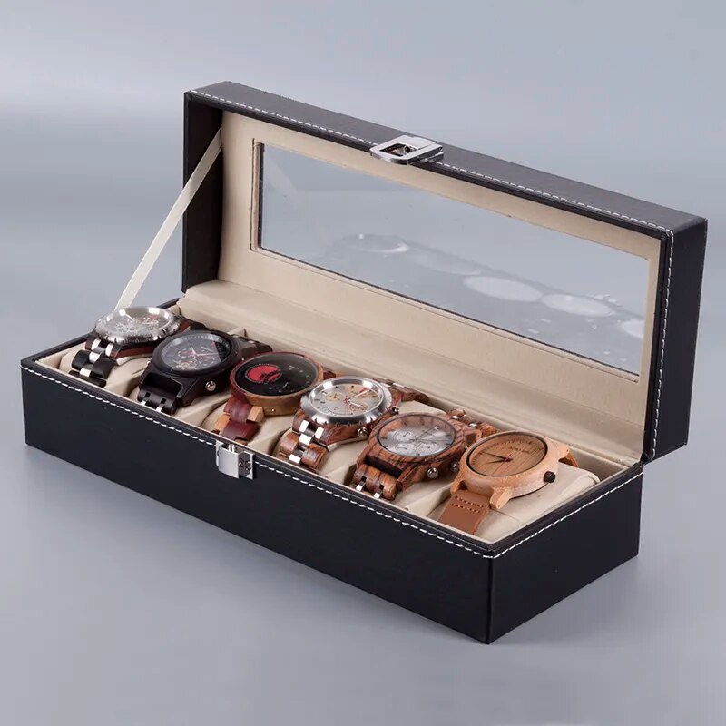 Wood Wrist Watch Display Box Organizer