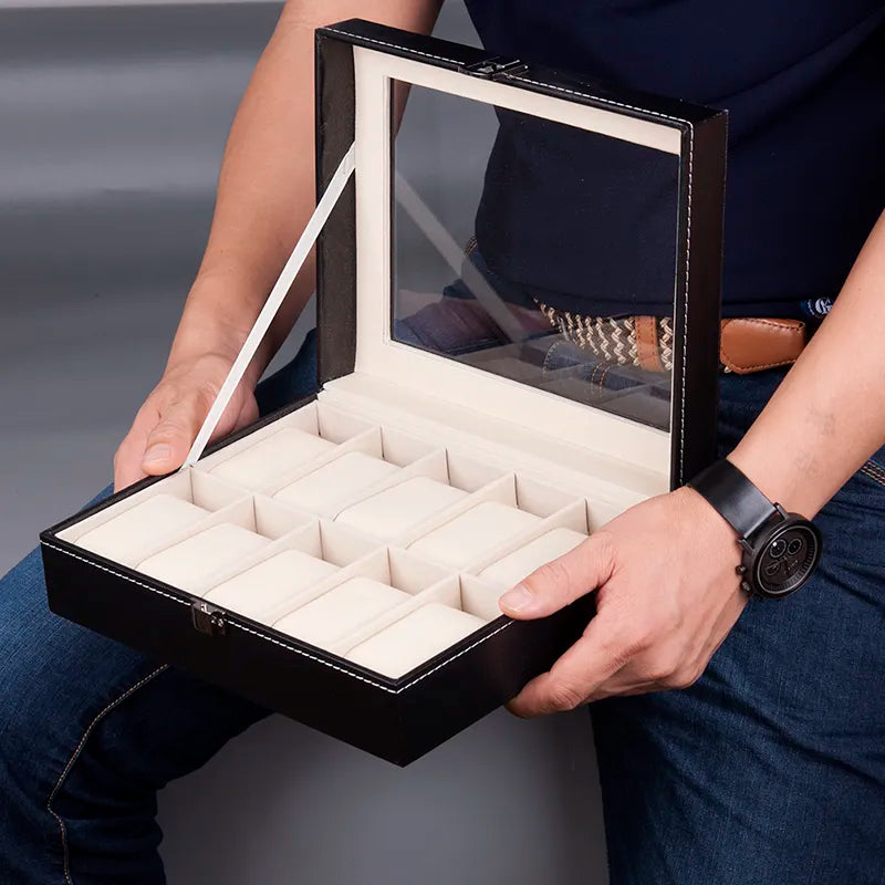 Wood Wrist Watch Display Box Organizer