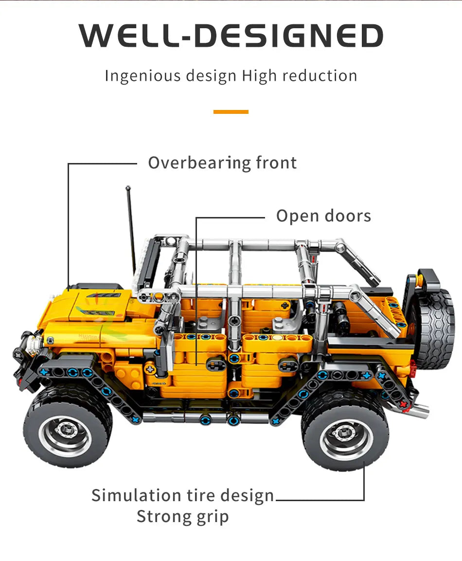 Road Vehicle Building Pull Car Bricks