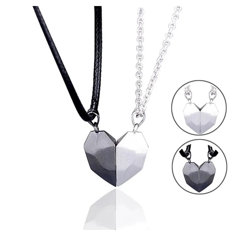 2Pcs/Lot Magnetic Couple Heart Pendant