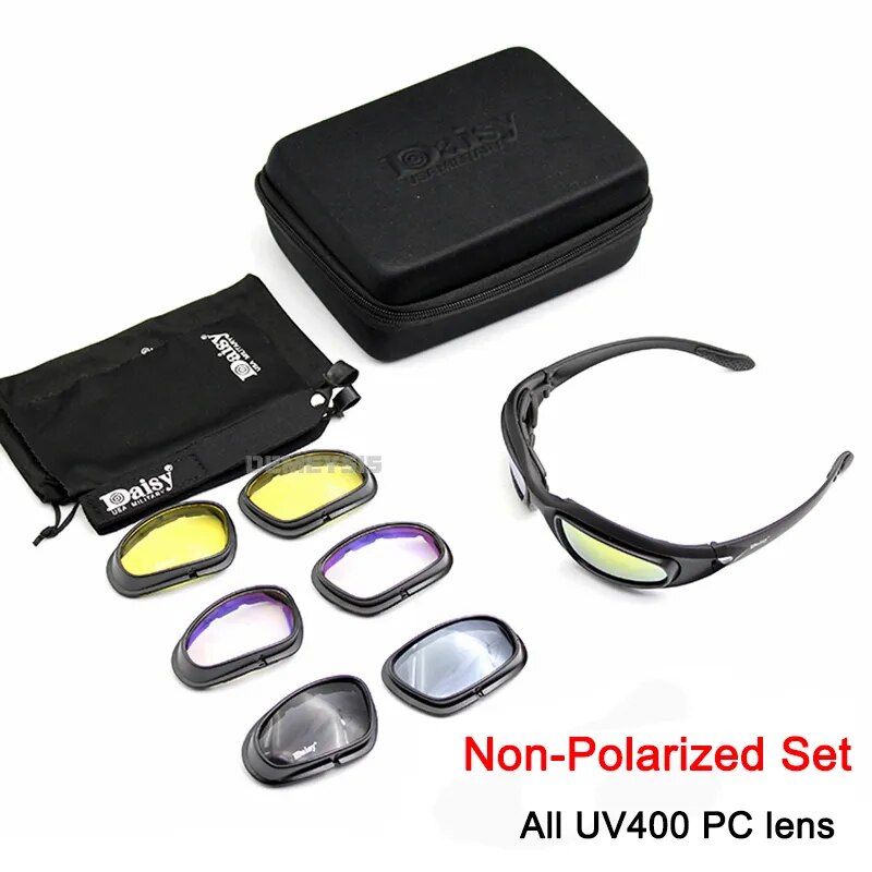 4 Lens Tactical Polarized Goggles for Outdoor Activities