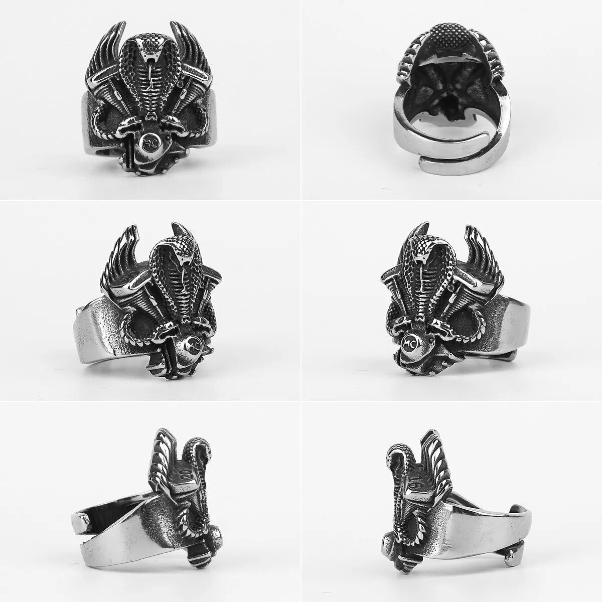 Eagle Dog Dragon Bird Snake Punk Hip Hop Trendy Rings