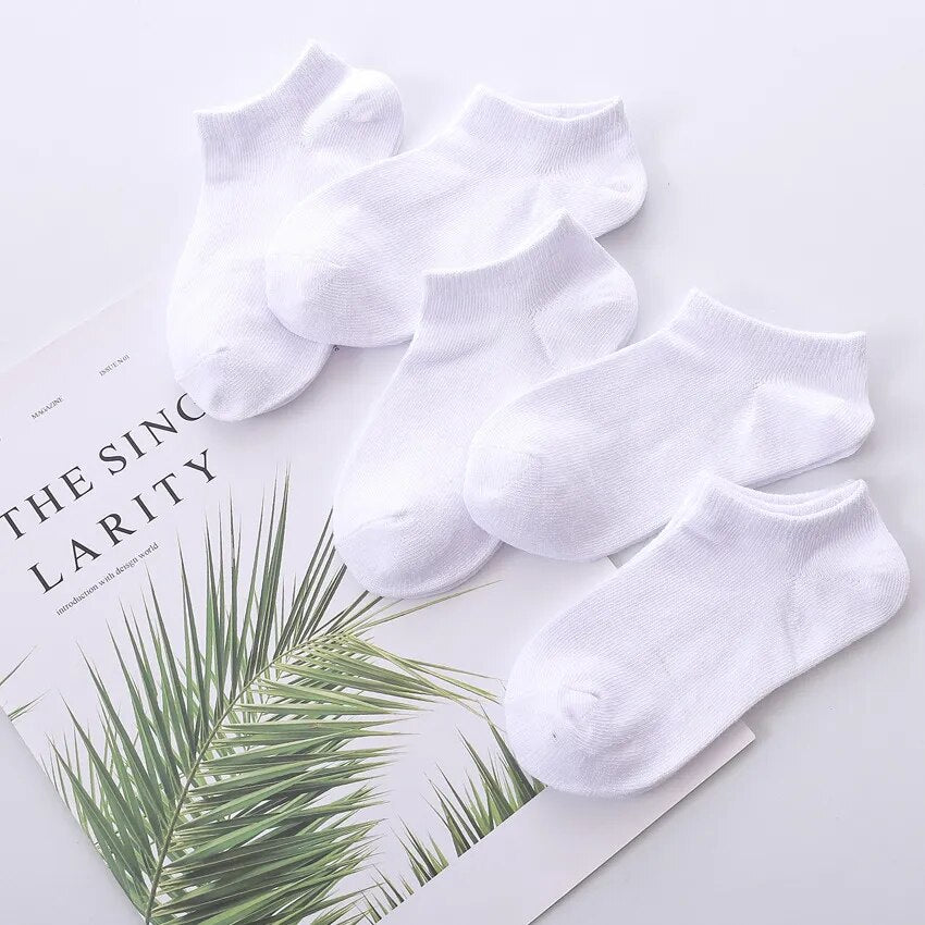 Black White & Gray 5-Pair Baby Socks Set