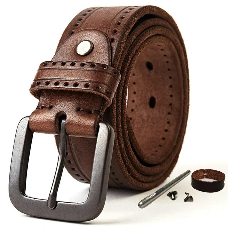 Natural Leather Belt 105-150cm Jeans