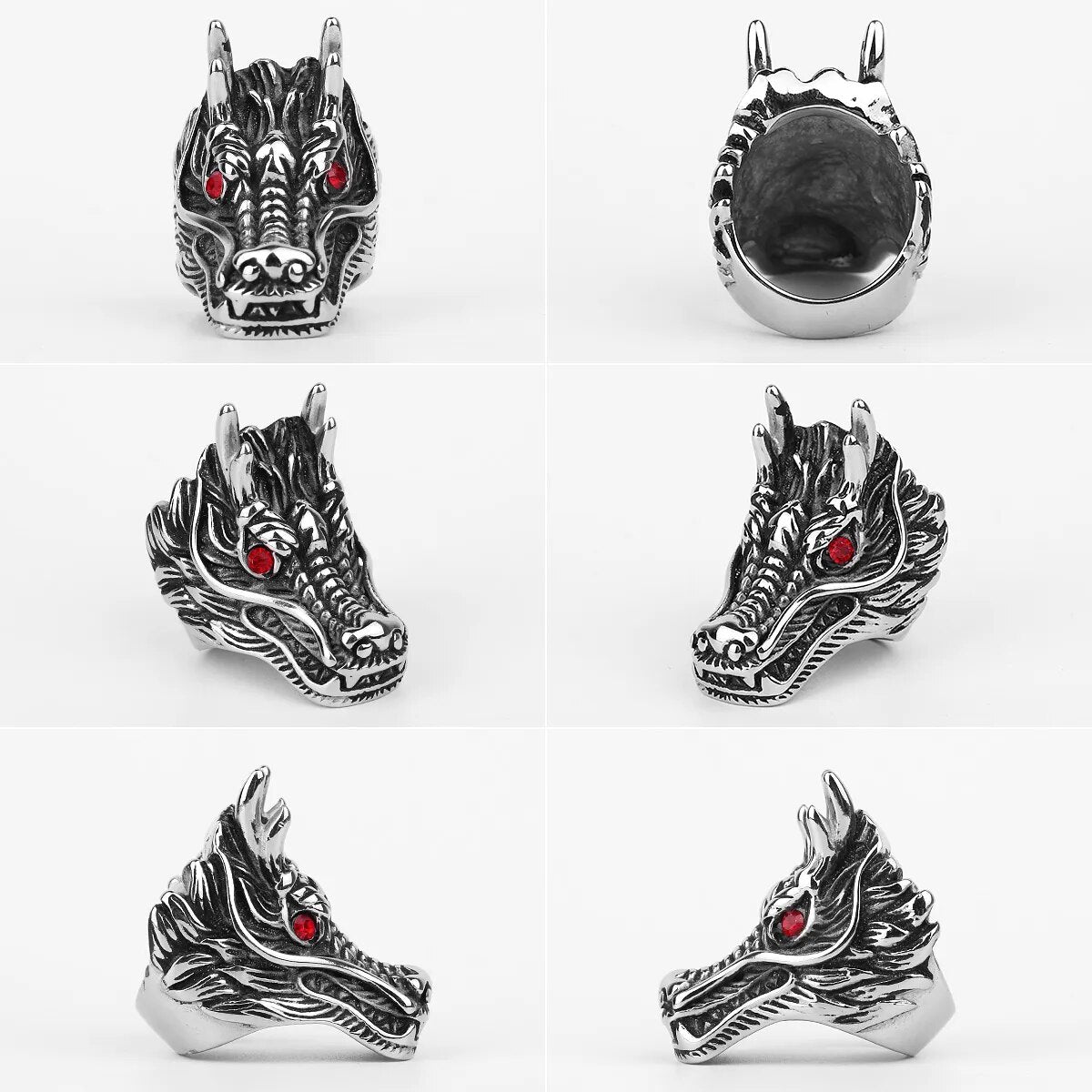 Eagle Dog Dragon Bird Snake Punk Hip Hop Trendy Rings