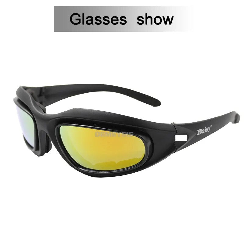 4 Lens Tactical Polarized Goggles for Outdoor Activities