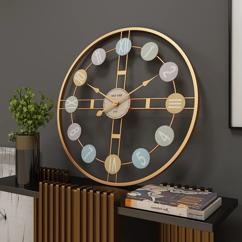 Creative Metal Wall Clock Vintage Decor