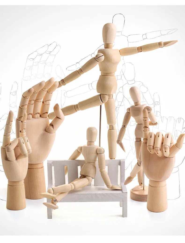 Jointed Wooden Mannequin Models Artistic Action Figures for Home Decor & Gifts
