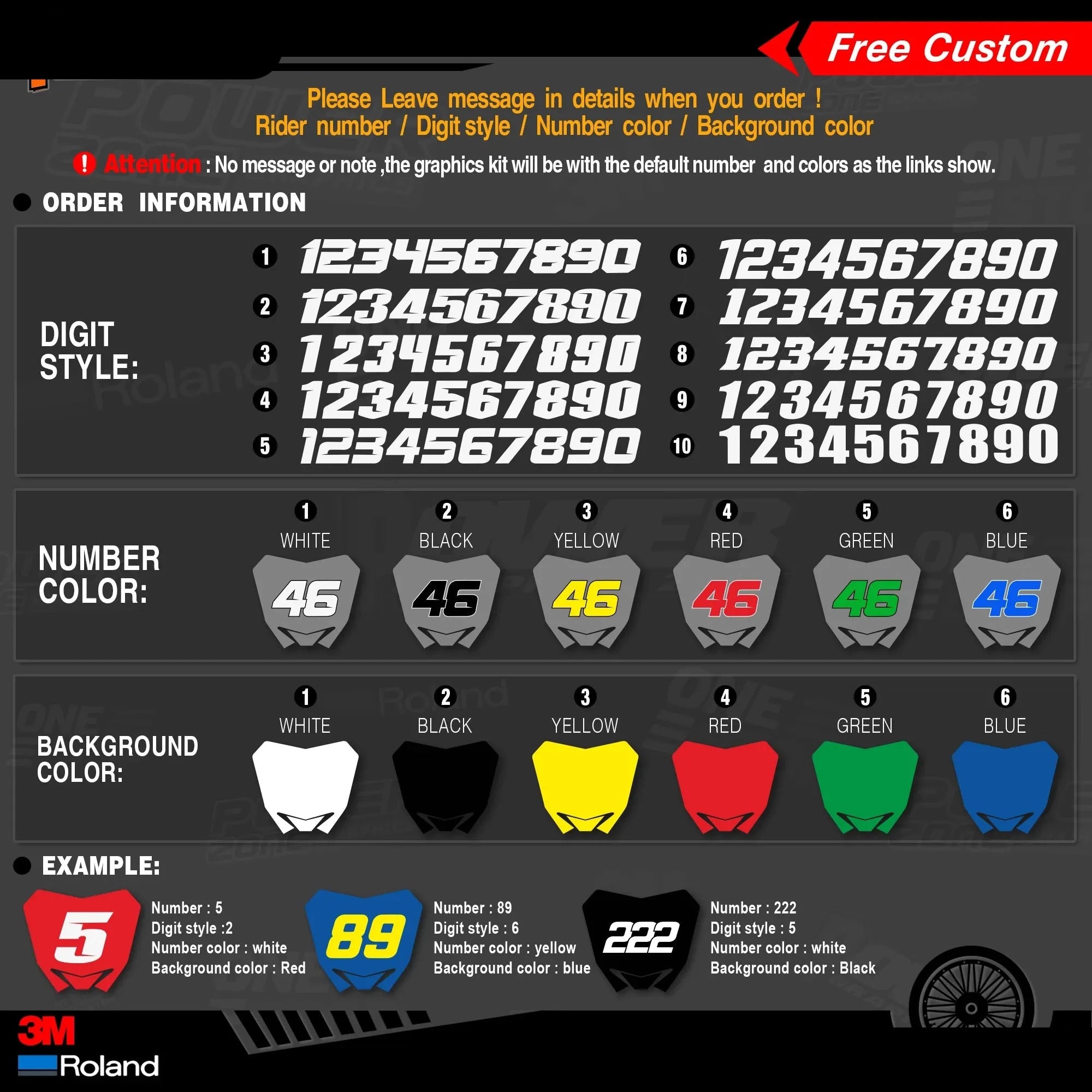 3M Stickers for Bikes 125-500cc