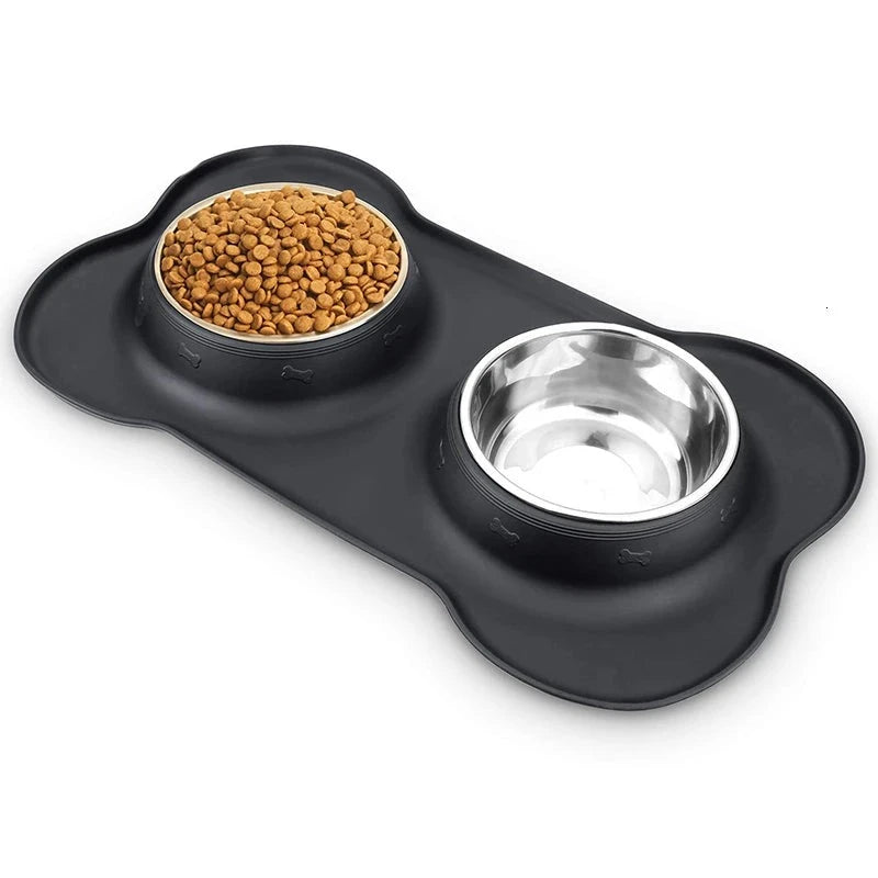 Double Dog Bowl Silicone Mat