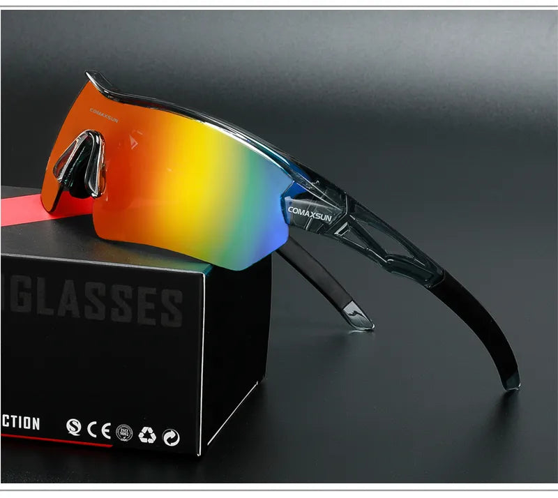 Sporty Polarized Cycling Sunglasses with 5 Lenses