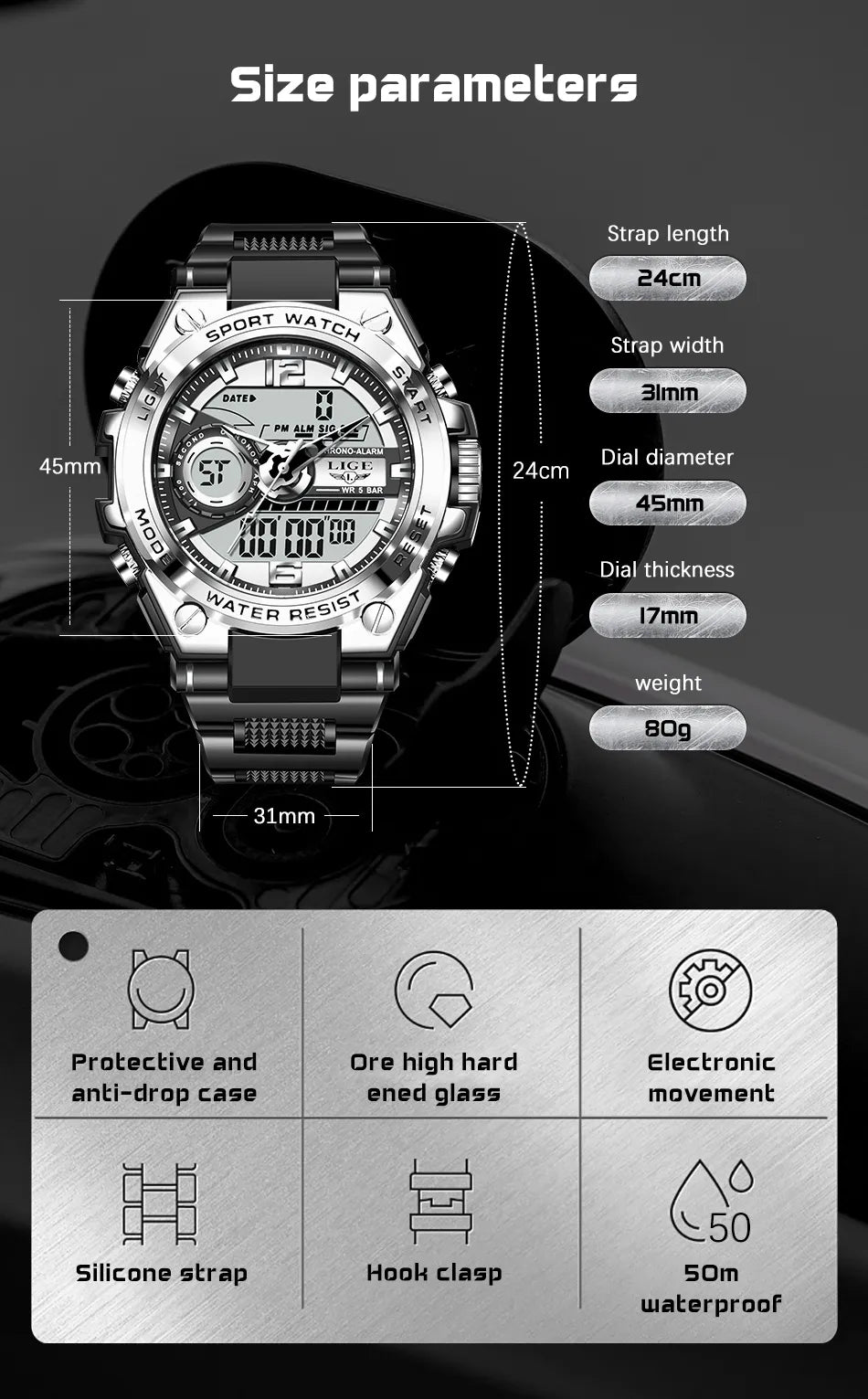 Creative Waterproof Alarm Watch