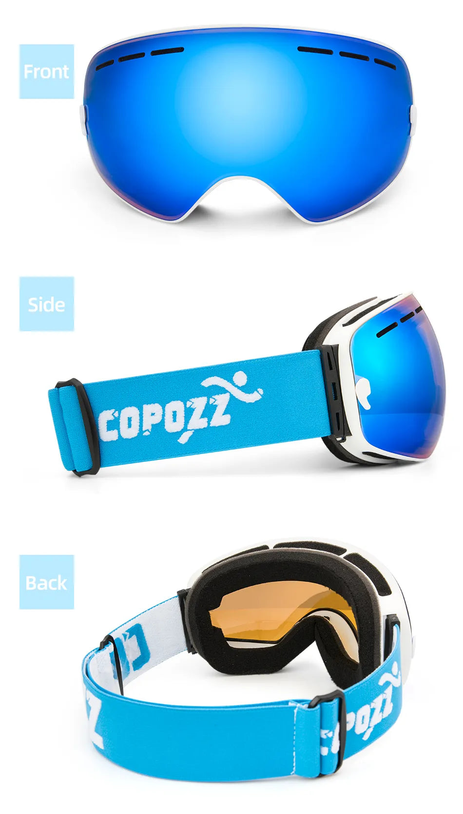 Ski Goggles Double Layers Lens Anti-fog