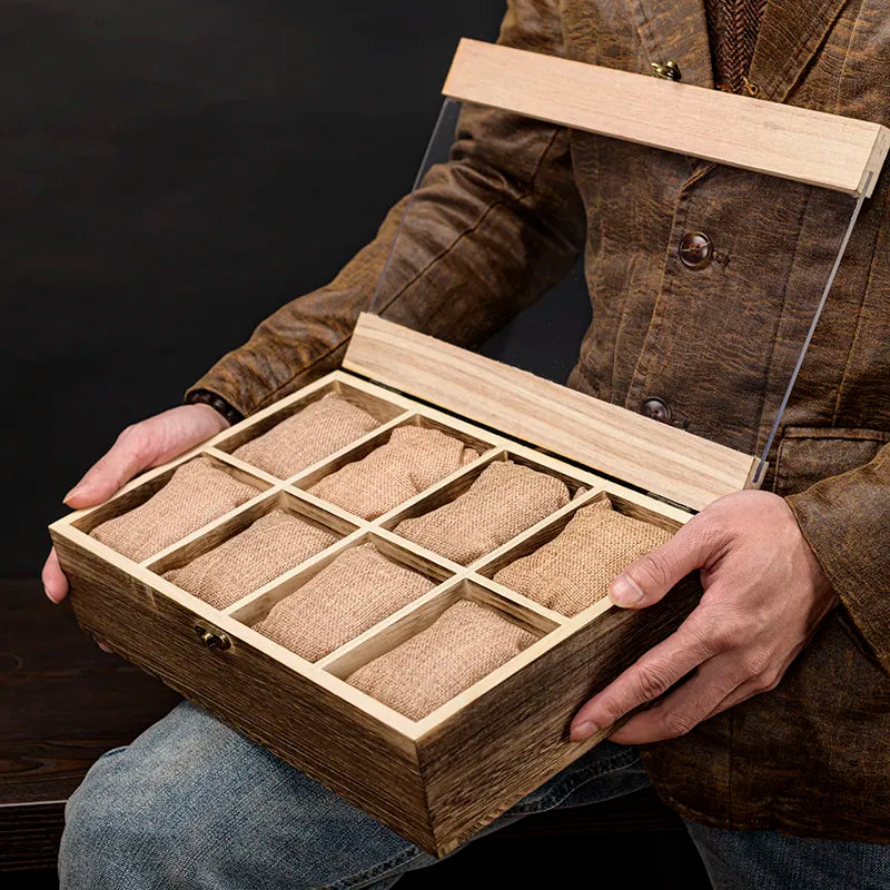 Wood Wrist Watch Display Box Organizer