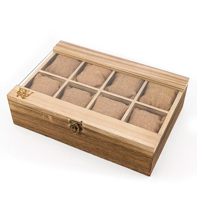 Wood Wrist Watch Display Box Organizer