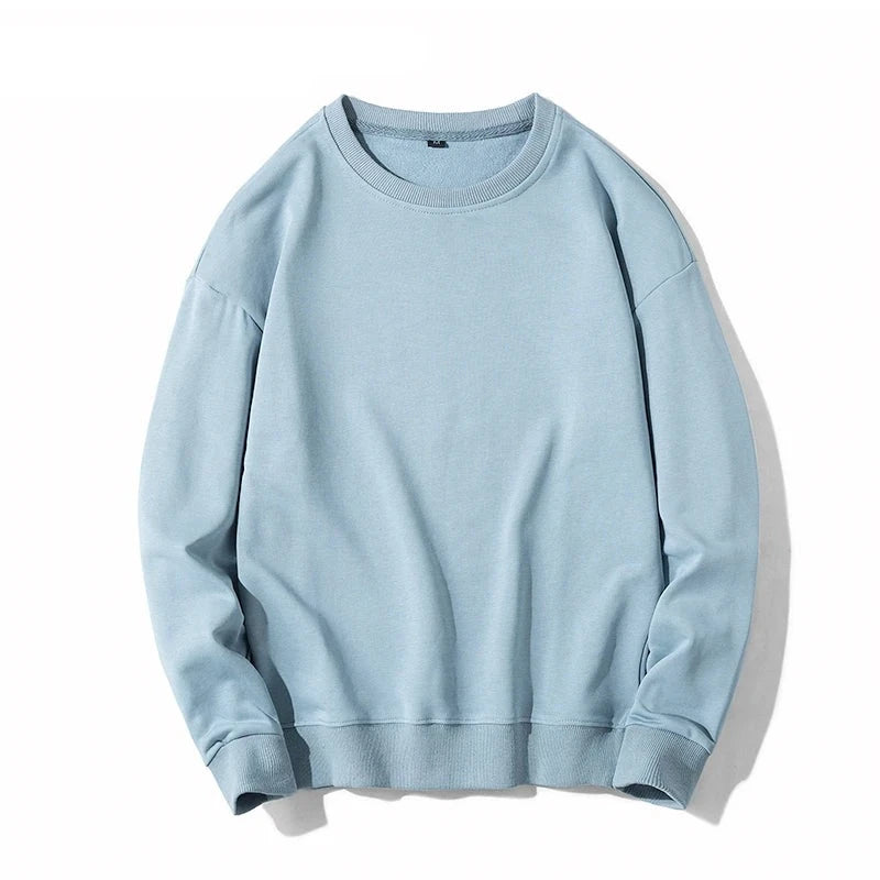 Solid Color Cotton Long Sweatshirts
