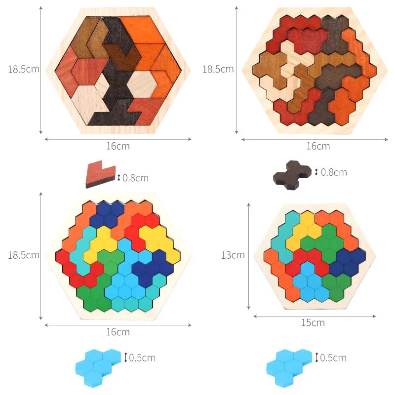 Honeycomb Colorful Shapes Jigsaw Puzzles