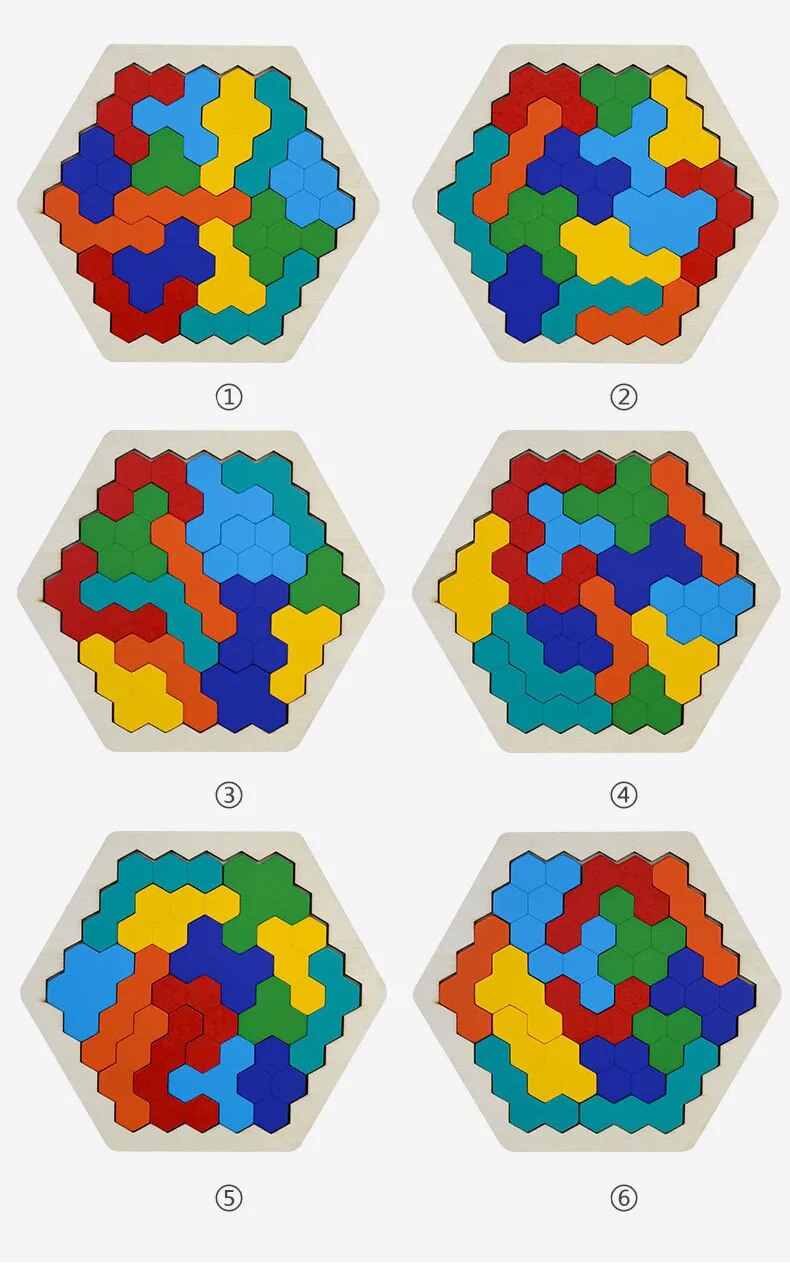 Honeycomb Colorful Shapes Jigsaw Puzzles