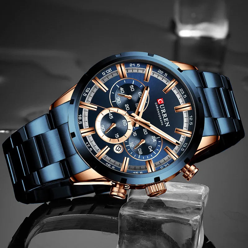 Full Steel Waterproof Luxury Sports Watch