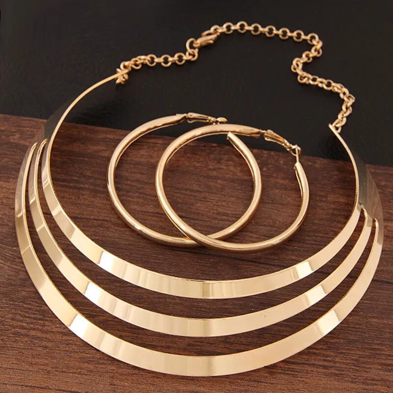 Trendy Gold Color Torques Necklace