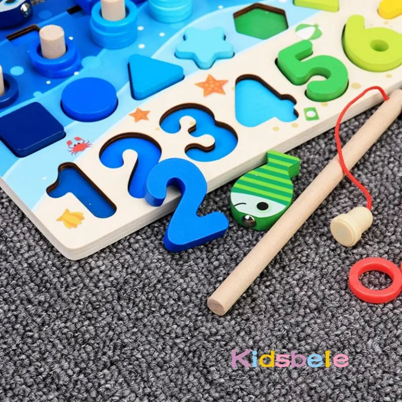 Wooden Puzzle Fishing Toys