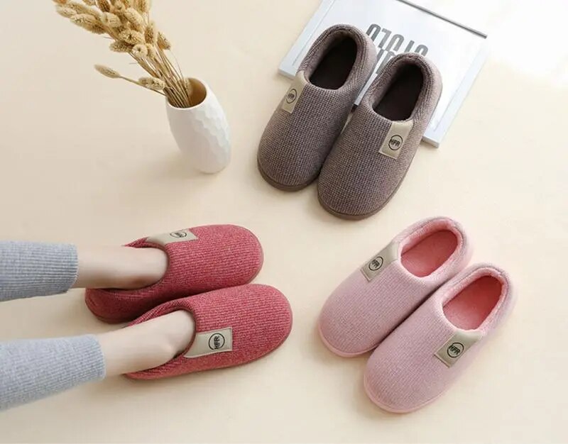 Winter Warm Plush Slippers Cozy & Safe Indoors