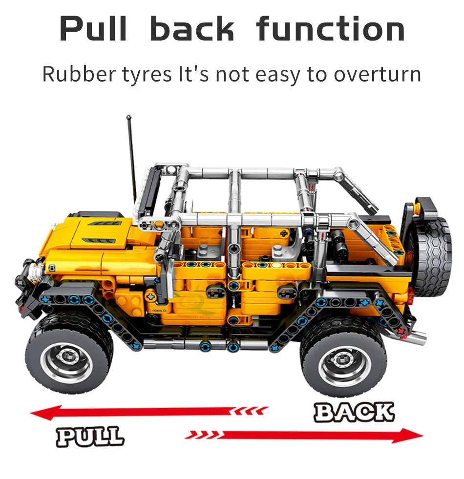 Road Vehicle Building Pull Car Bricks