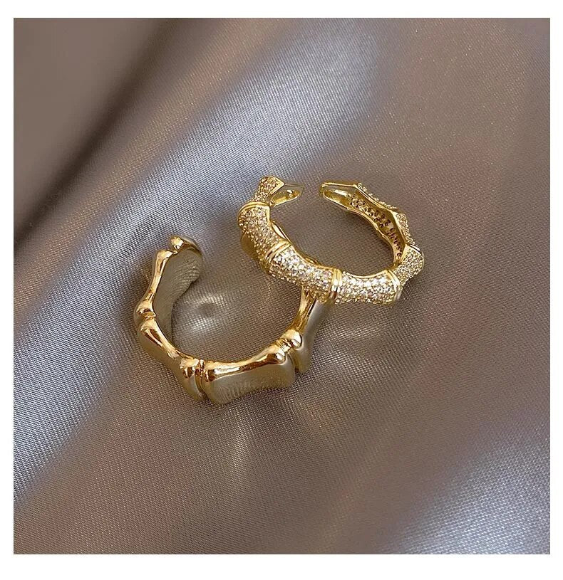 Gold Bamboo Skeleton Rings for Gothic Glam