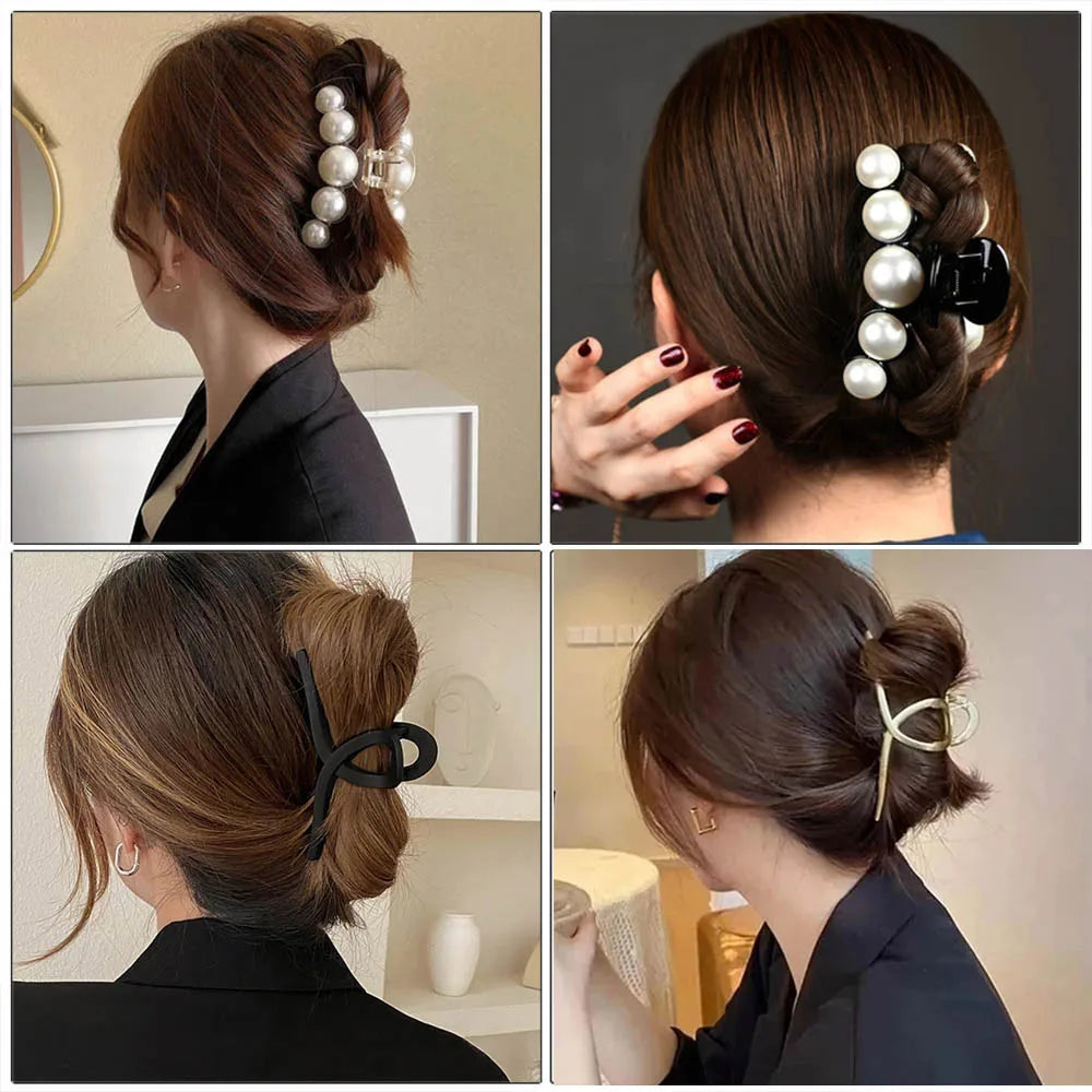 Horquillas acrílicas con clip para el pelo, garra de cangrejo