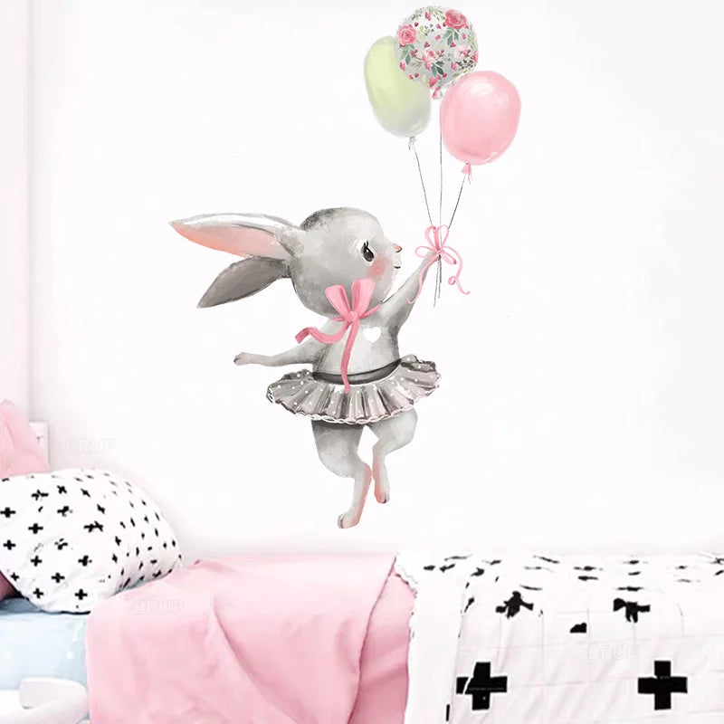 Baby Room Ballet Bunny Wall Stickers