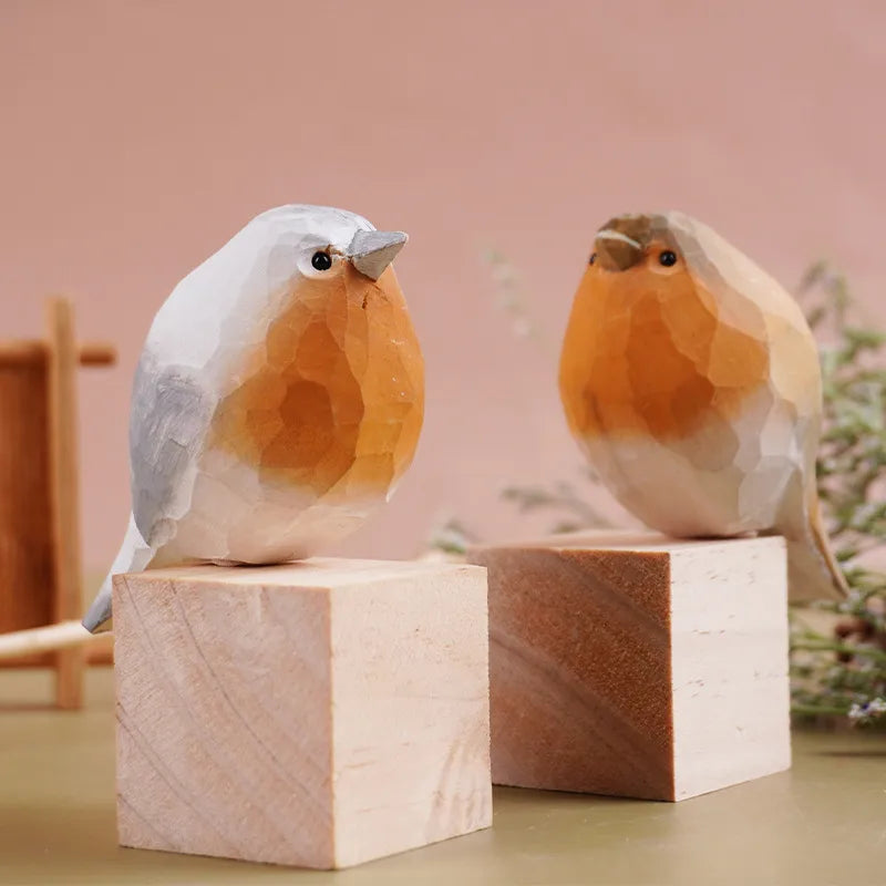 Wooden Bird Lovely Painting Ornaments Figurine