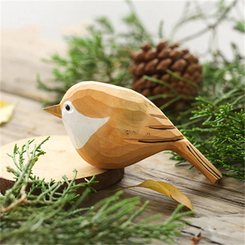 Wooden Bird Lovely Painting Ornaments Figurine