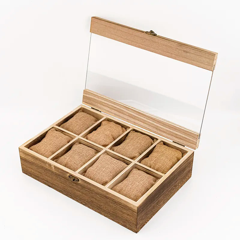 Wood Wrist Watch Display Box Organizer