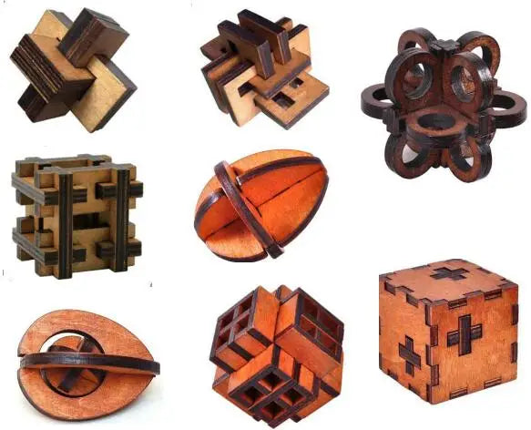 Wooden Brain Teaser Burr Puzzles