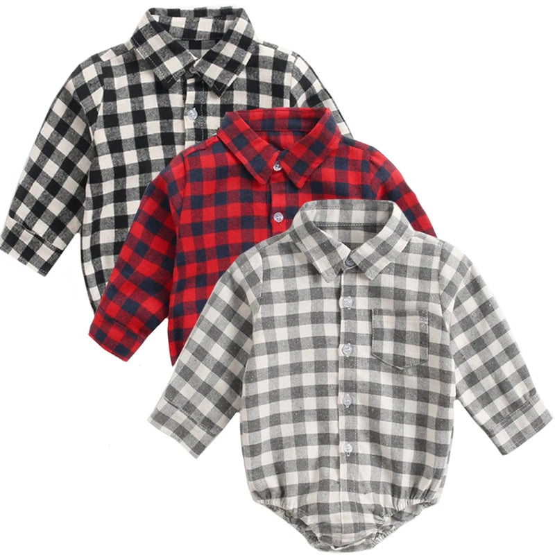 Baby Boy Gentleman Plaid Bodysuit