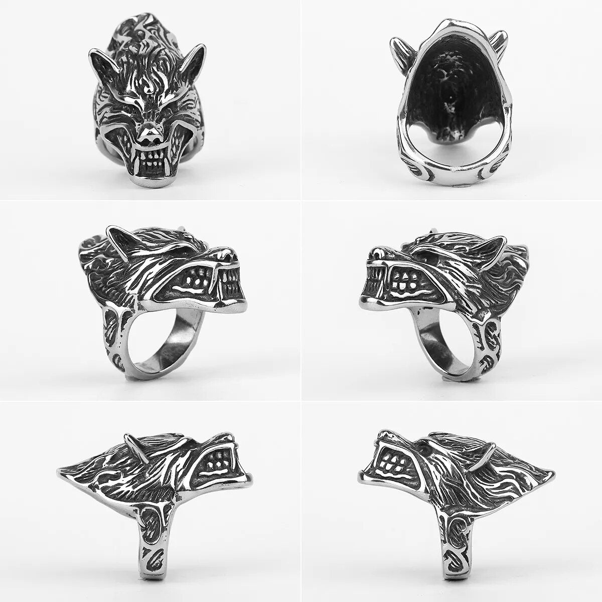 Eagle Dog Dragon Bird Snake Punk Hip Hop Trendy Rings