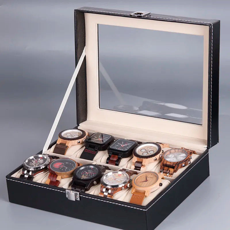 Wood Wrist Watch Display Box Organizer