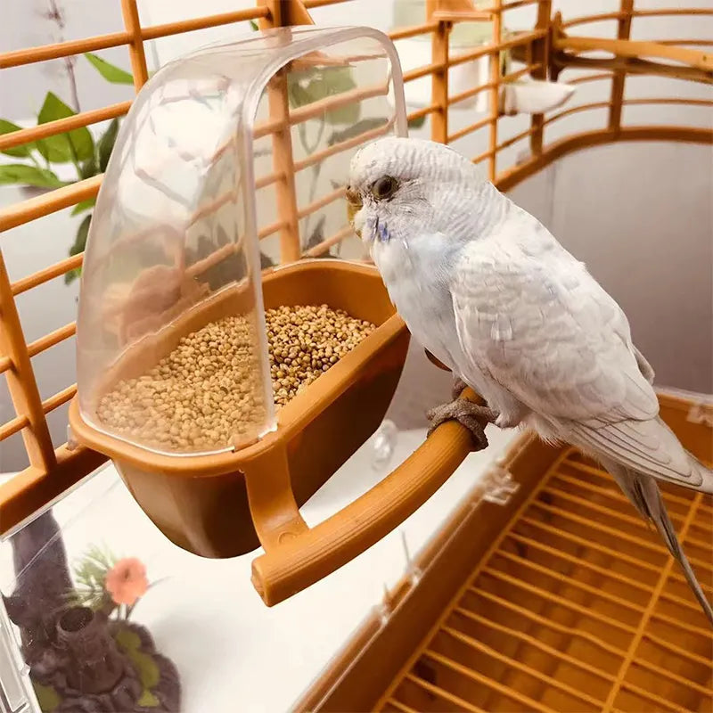 Hanging Bowl Parakeet Feeder Box Pet Cage