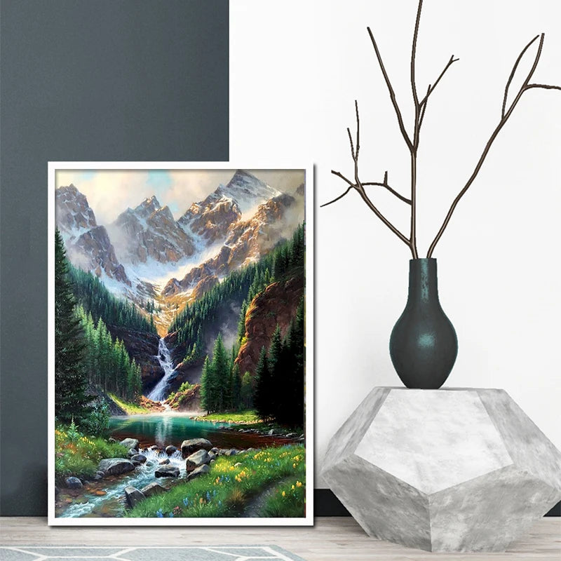 Mountain Canvas Hand painted Wall Decor