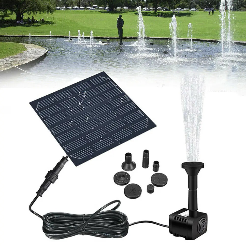 Solar Panel Powered Water Fountain Pool