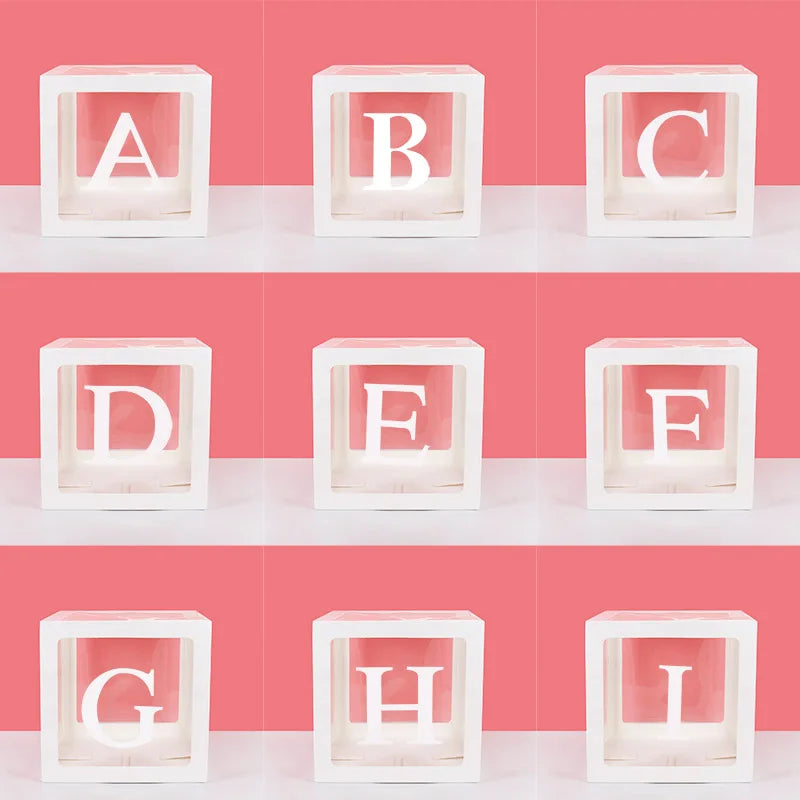 Transparent A-Z Letter Name Box Balloons