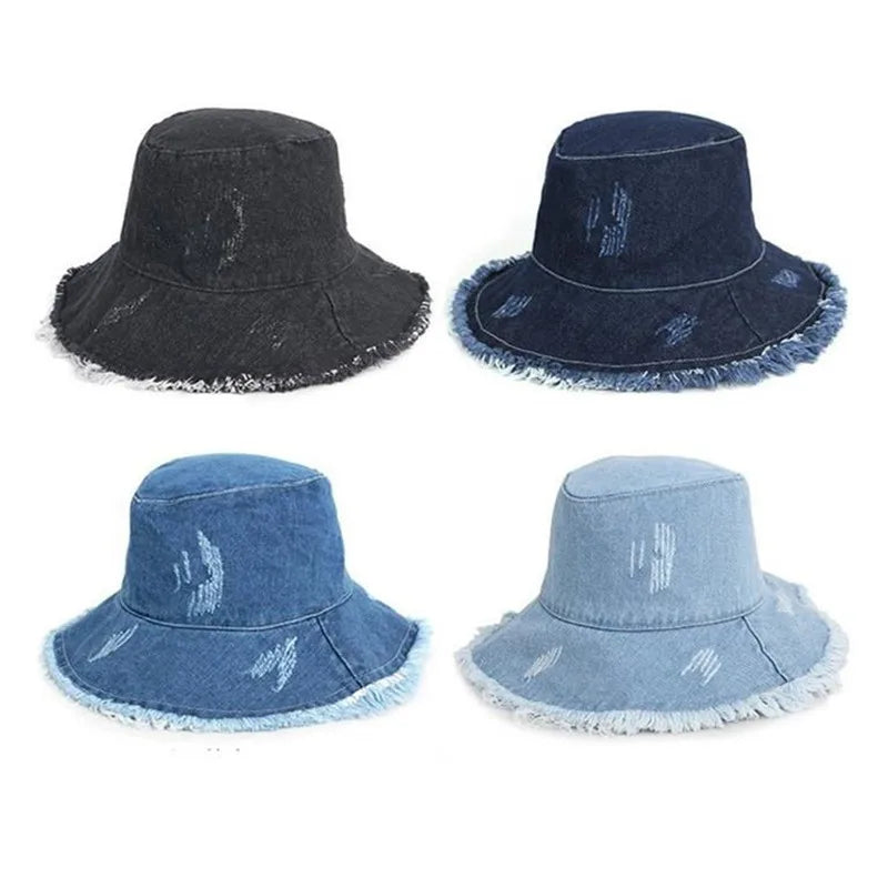 Denim Retro Bucket Hat