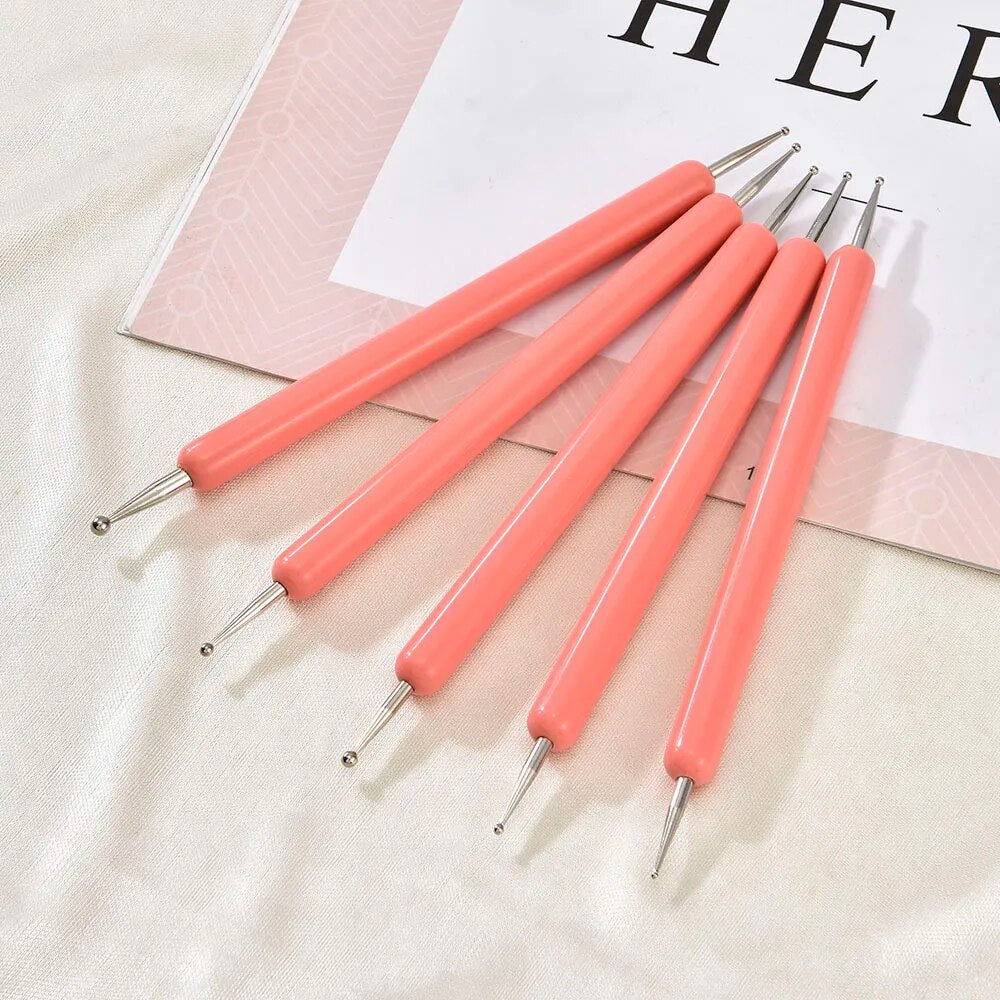 Nail Dotting Gel Liner Polish Brush Set