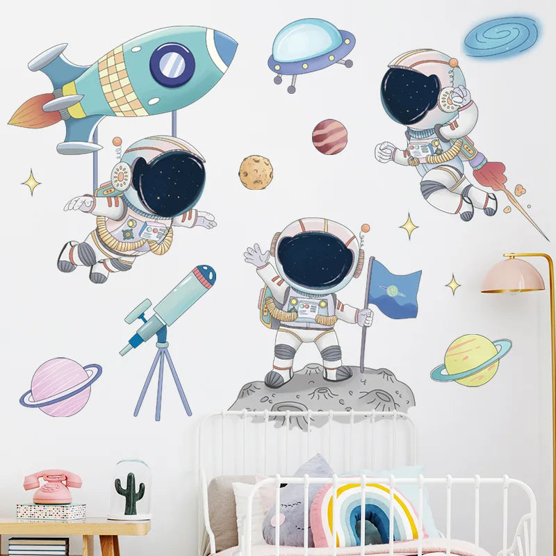 Cartoon Space Planets Wall Stickers