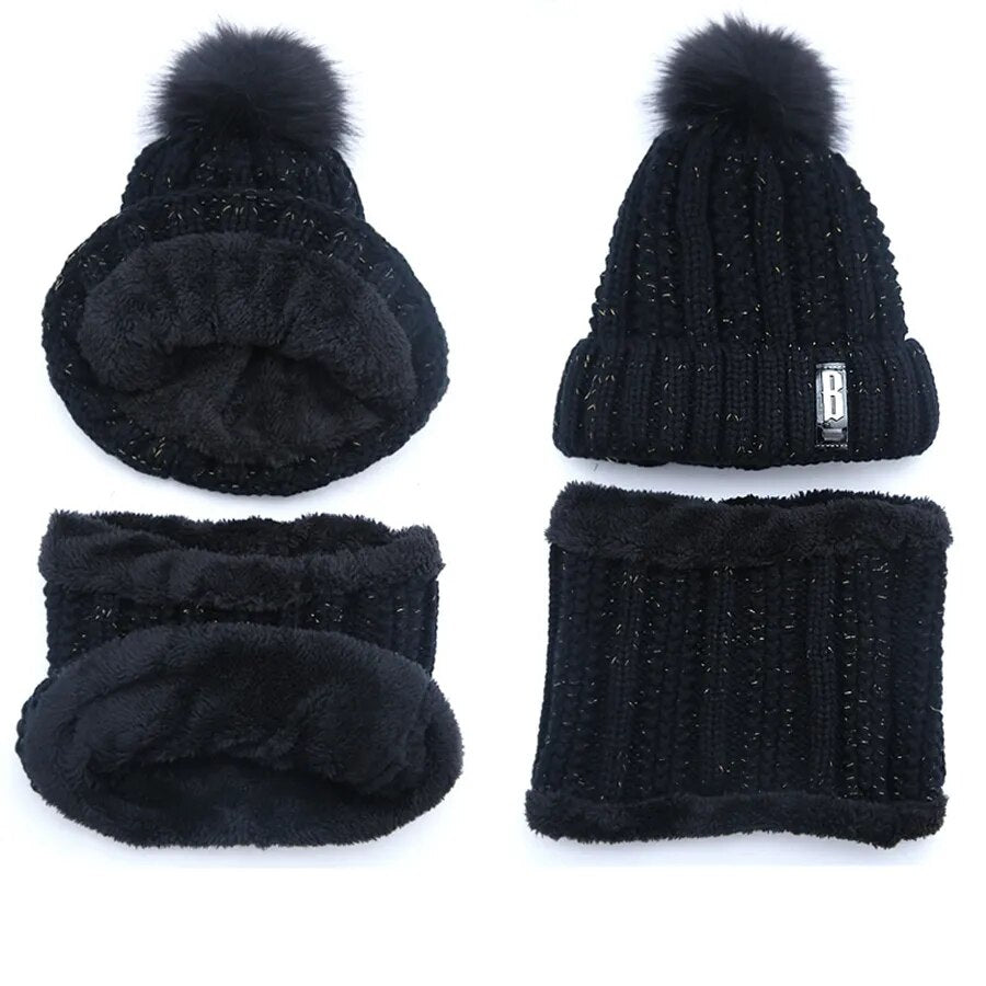 Knitted Beanies Thick Warm Beanie Caps