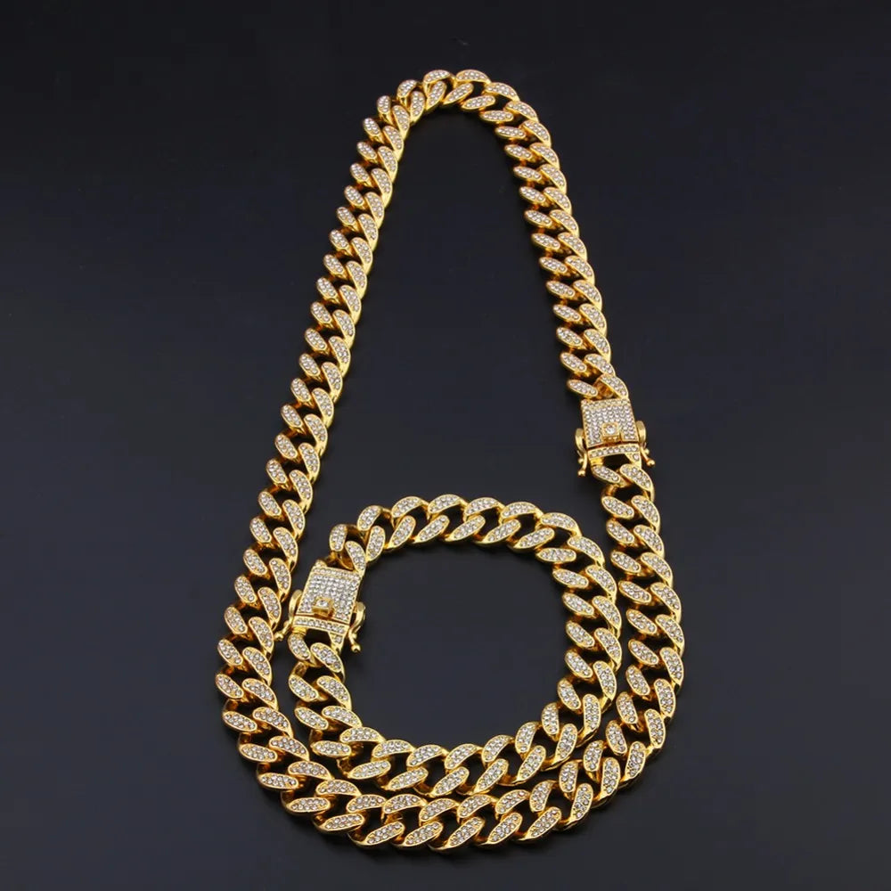 13mm Iced Out Cuban Necklace Chain