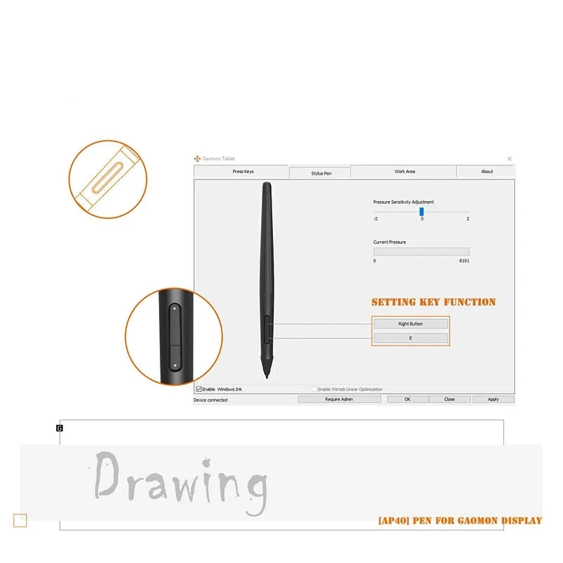 Rechargeable Pen for Digital Drawing Display