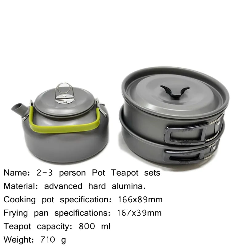 Lightweight Camping Cookware Set 3pcs Aluminum Alloy