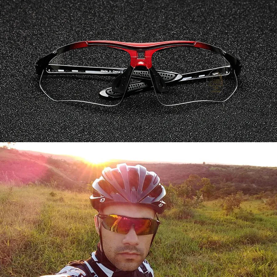 Sporty Polarized Cycling Sunglasses with 5 Lenses