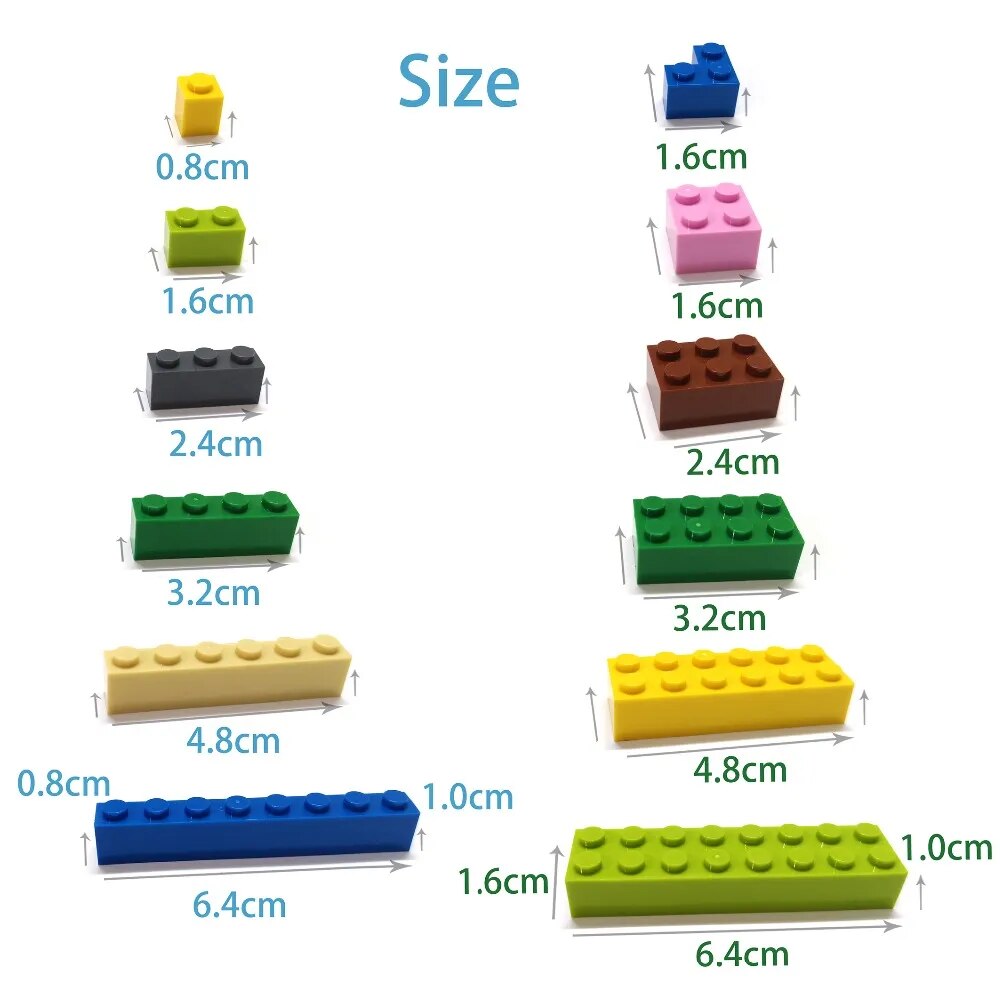 Thin 2x8 Dots 13 Colors Compatible with 3034 Toys
